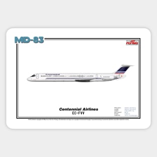 McDonnell Douglas MD-83 - Centennial Airlines (Art Print) Sticker